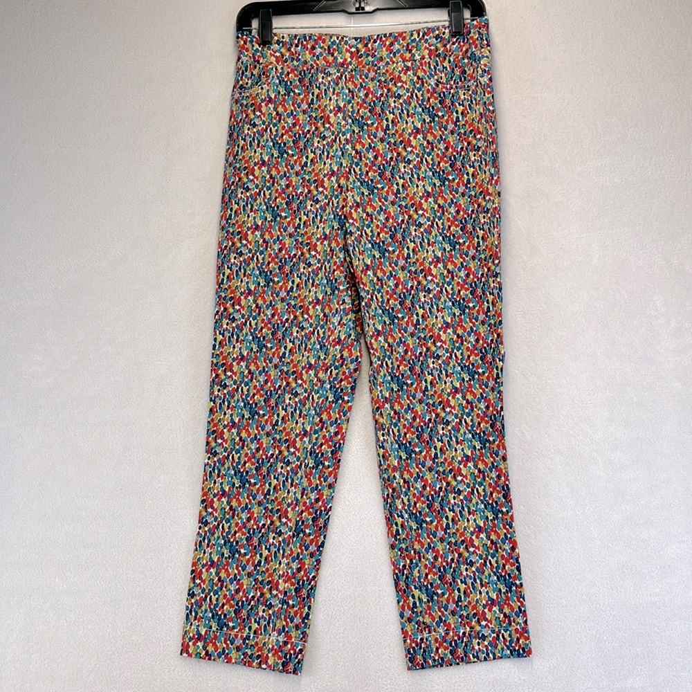 SOFT SURROUNDINGS Multi-Color Watercolor Rainbow Sprinkles Pants Size Medium